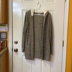 Like new long cardigan - Sherpa lined hood